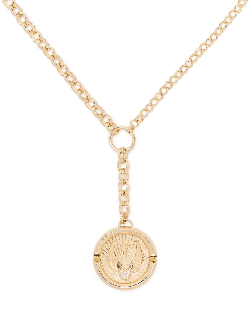 18k Yellow Gold Beloved with Wings We Fly Diamond Necklace