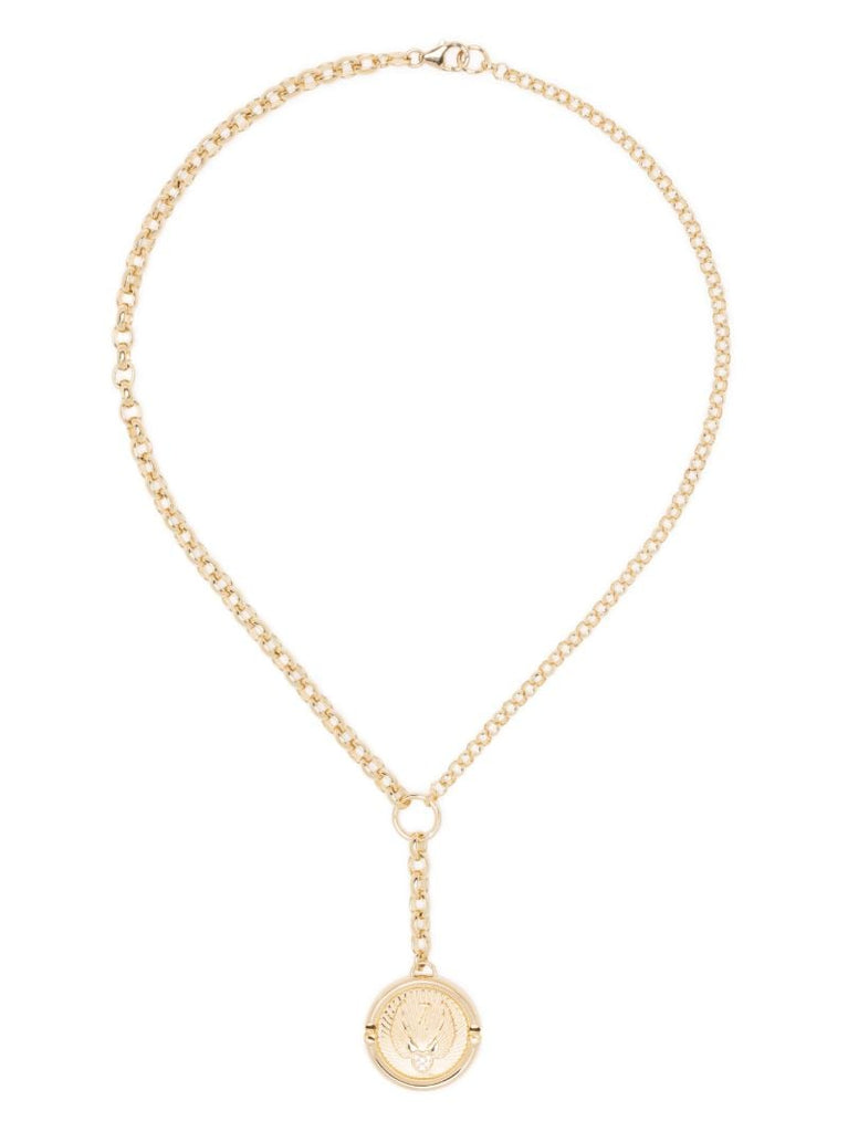 18k Yellow Gold Beloved with Wings We Fly Diamond Necklace