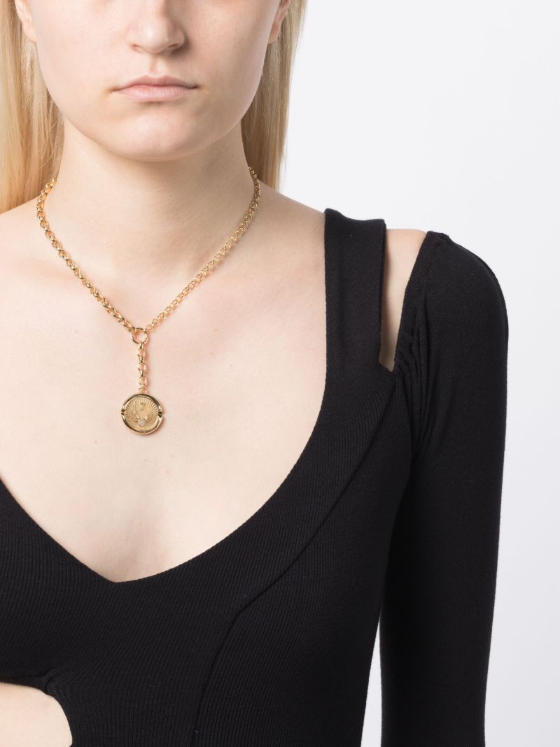 18k Yellow Gold Beloved with Wings We Fly Diamond Necklace