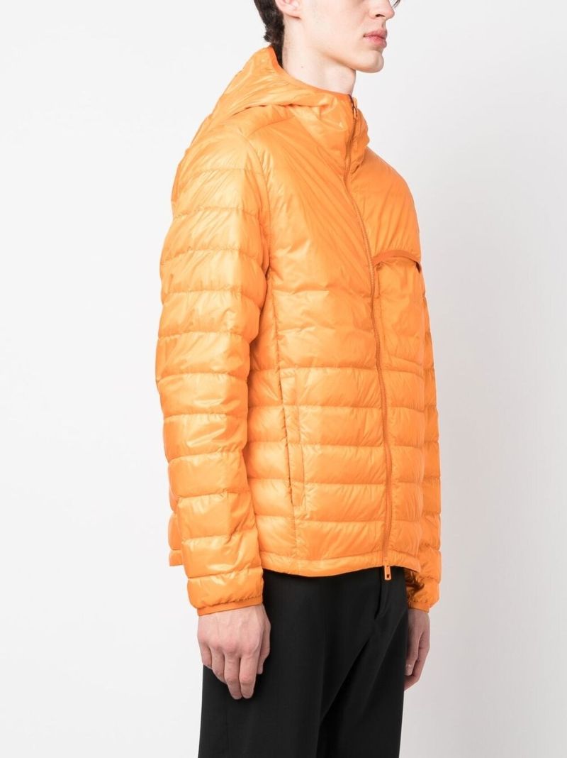 Orange Divedro Hooded Quilted Jacket