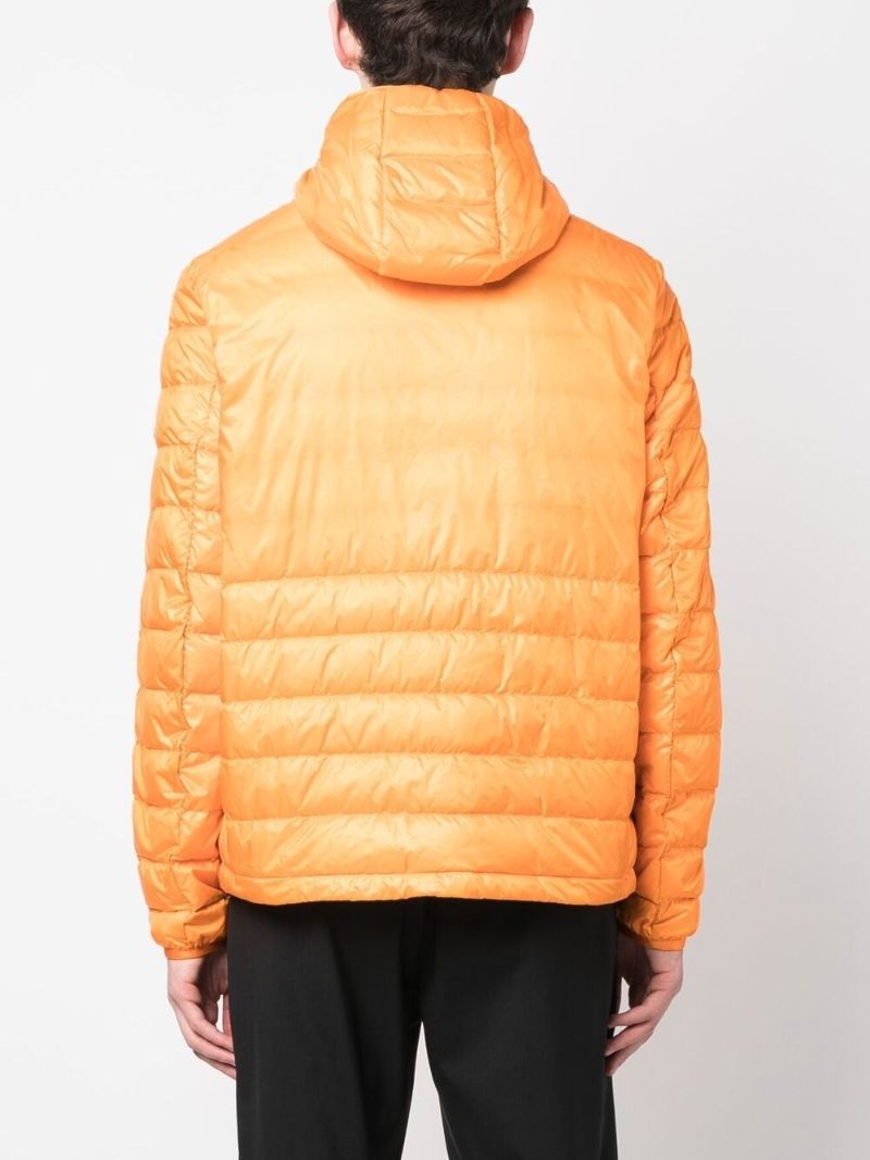 Orange Divedro Hooded Quilted Jacket