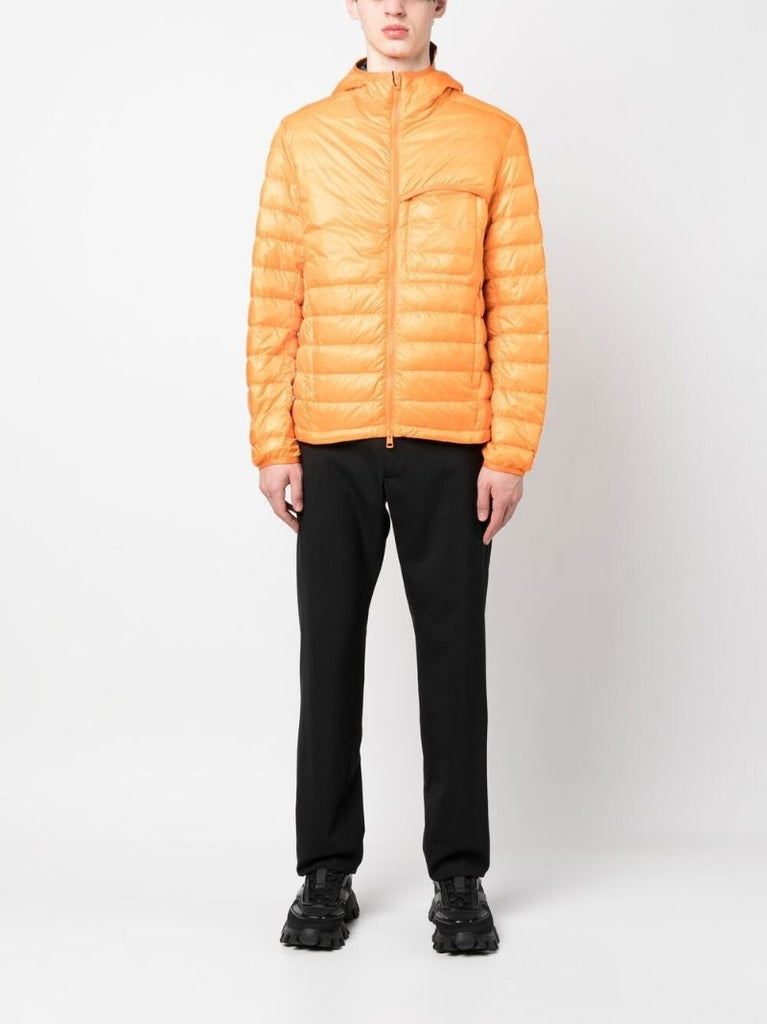 Orange Divedro Hooded Quilted Jacket