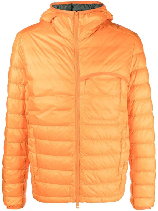 Orange Divedro Hooded Quilted Jacket