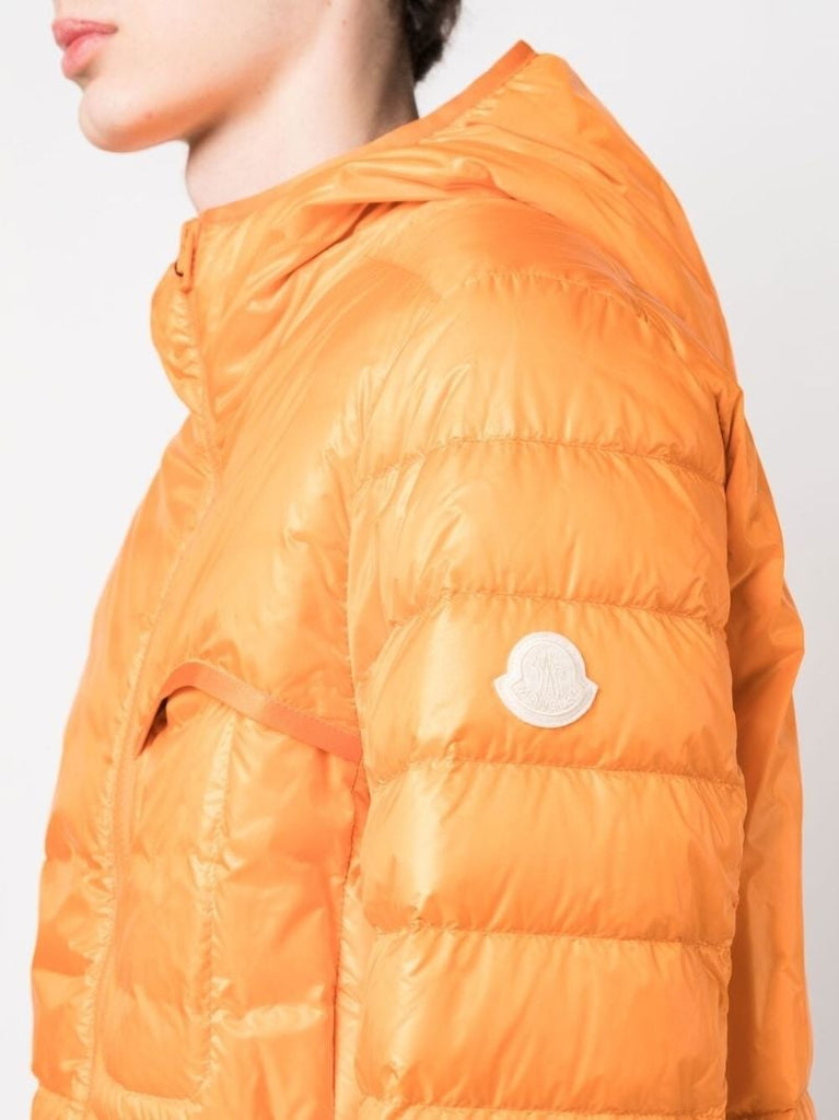 Orange Divedro Hooded Quilted Jacket