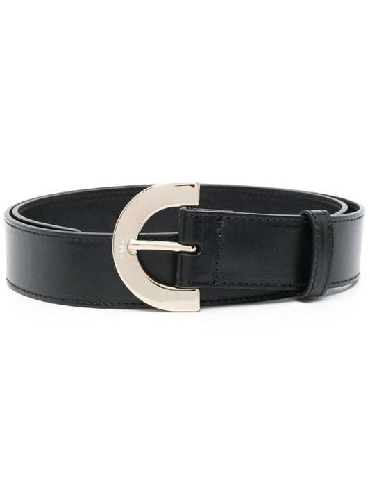 Black C Logo Leather Belt