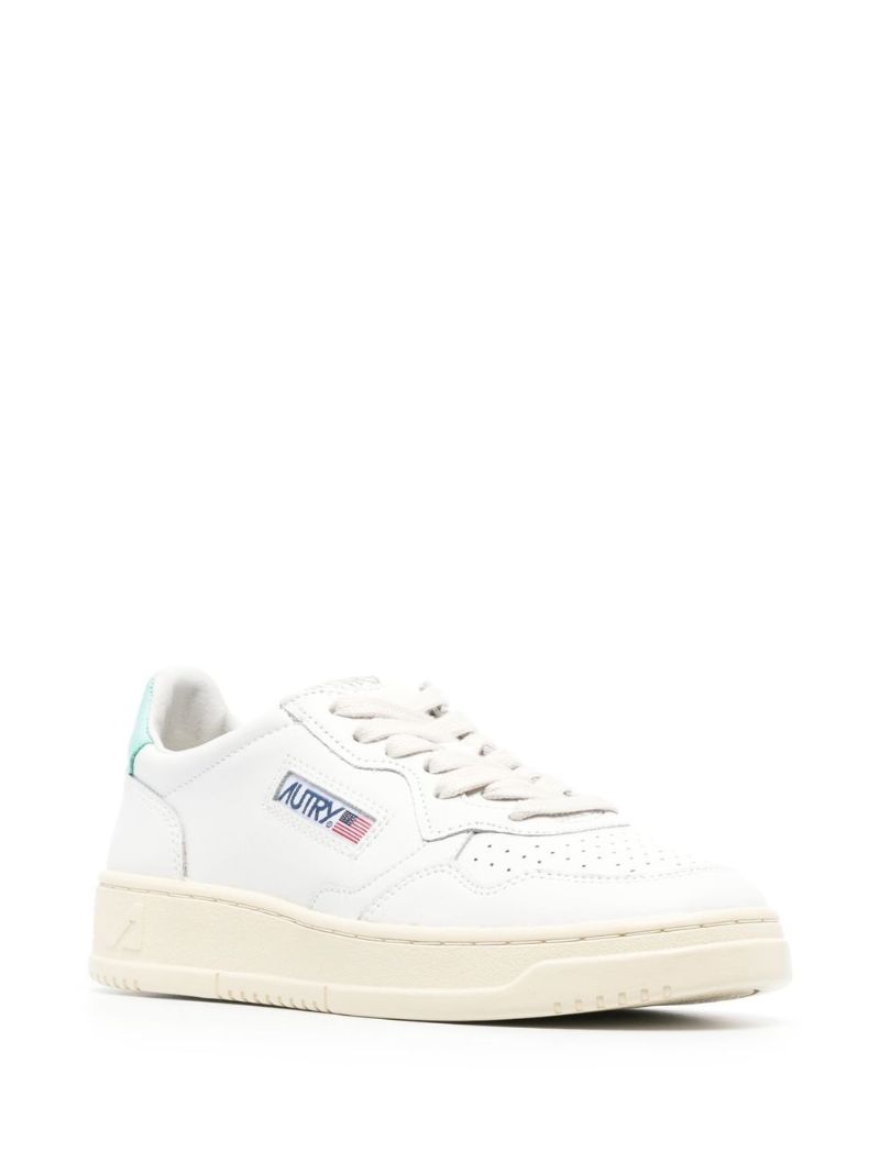 White Medalist Leather Sneakers