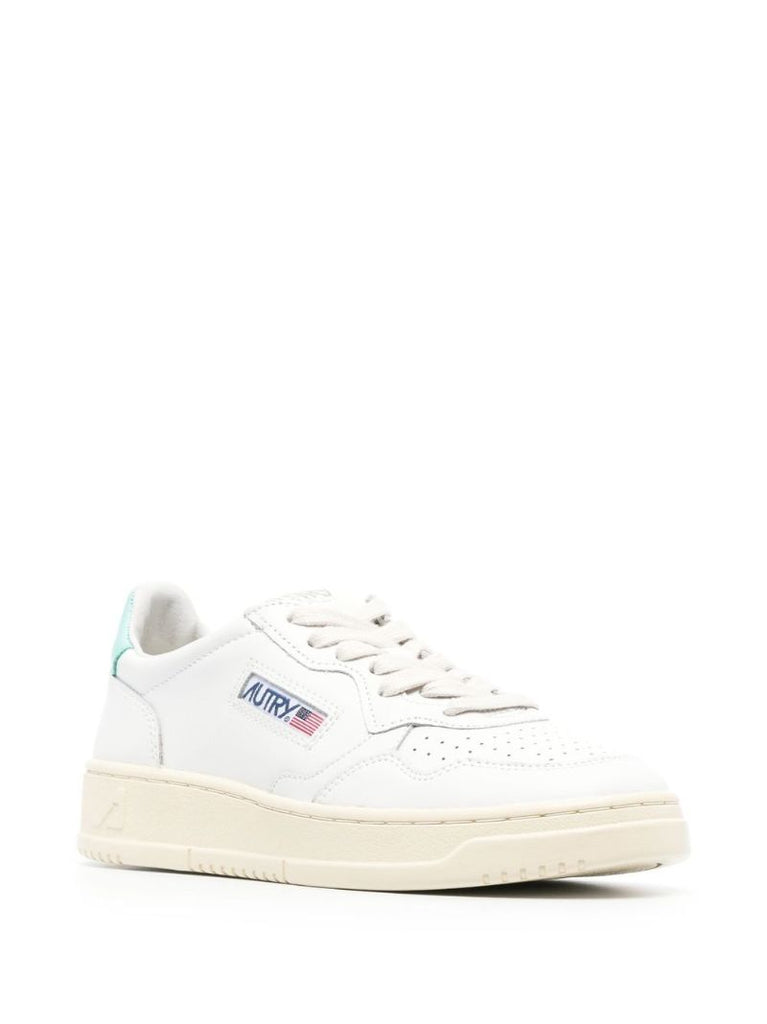 White Medalist Leather Sneakers