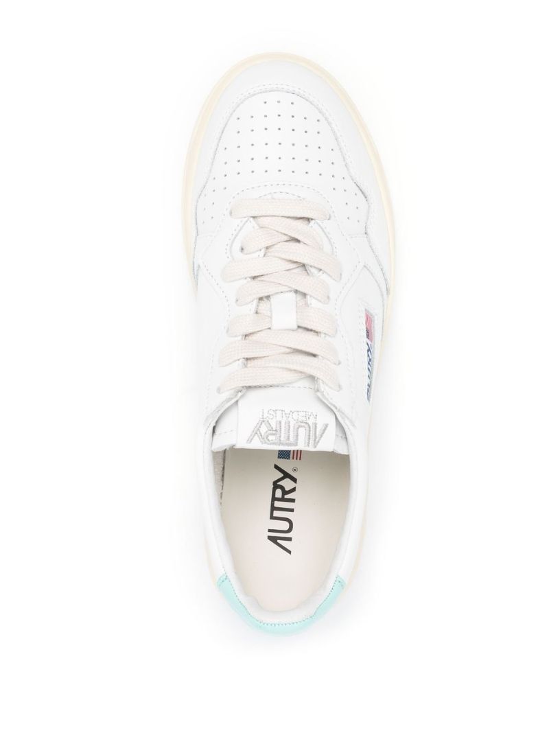 White Medalist Leather Sneakers
