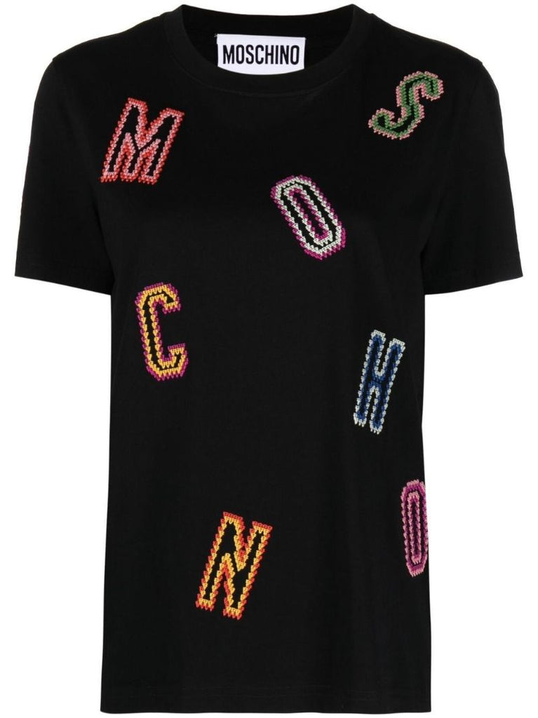 Black Logo-appliquÃ_x0083_Â© Organic Cotton T-shirt