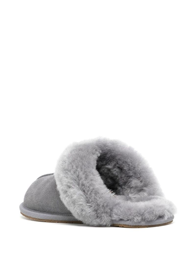 Grey Scuffette Ii Fur Trimmed Slippers