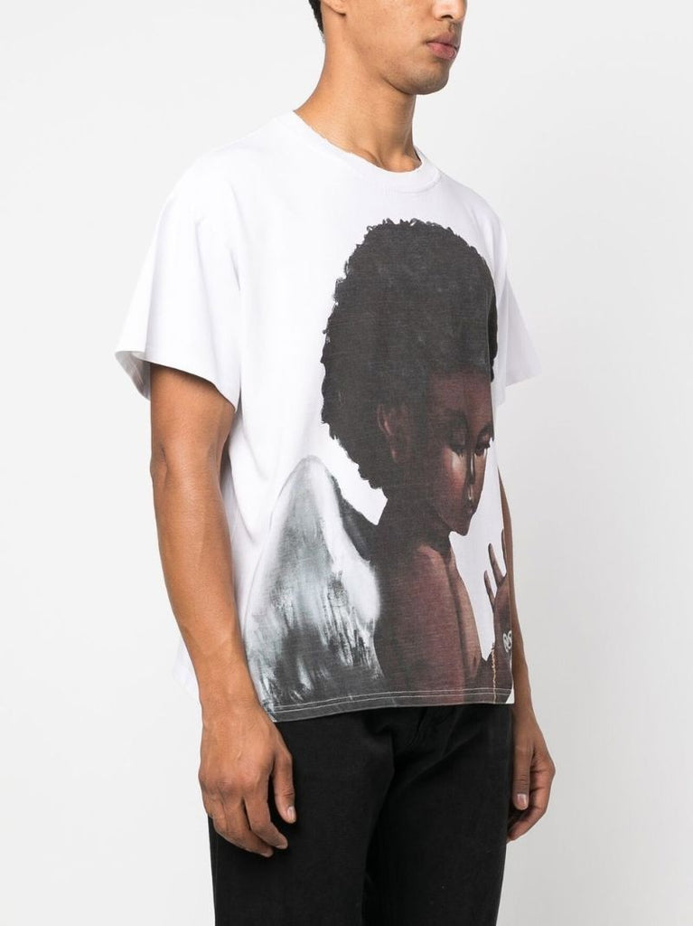 White Sacred Being Cotton T-shirt