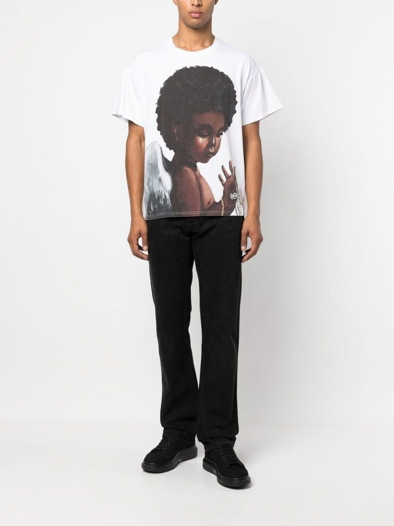White Sacred Being Cotton T-shirt