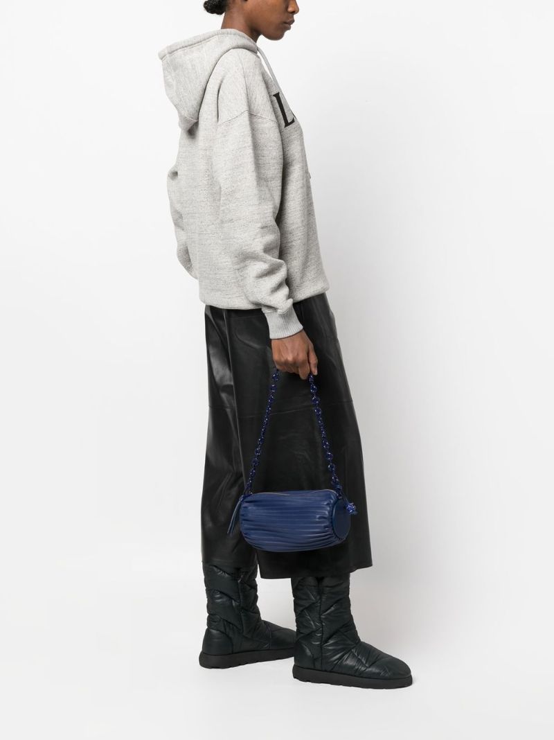 Blue Bracelet Pleated Shoulder Bag