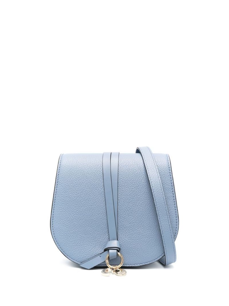Blue Alphabet Leather Shoulder Bag