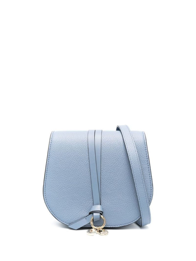 Blue Alphabet Leather Shoulder Bag