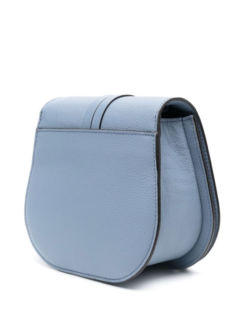 Blue Alphabet Leather Shoulder Bag