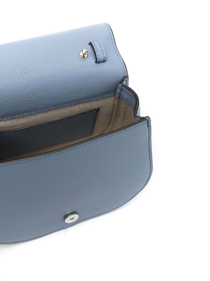Blue Alphabet Leather Shoulder Bag