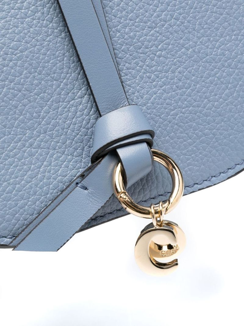 Blue Alphabet Leather Shoulder Bag