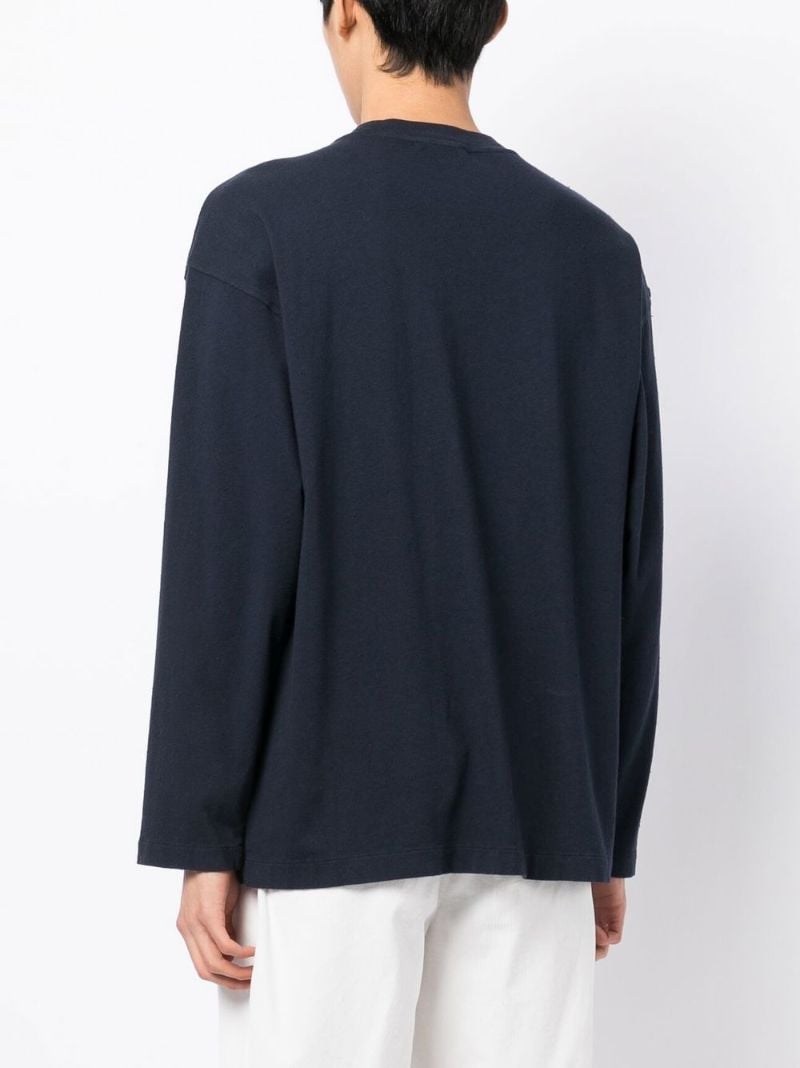 Blue Monterey Floral Embroidered Long Sleeved T-shirt