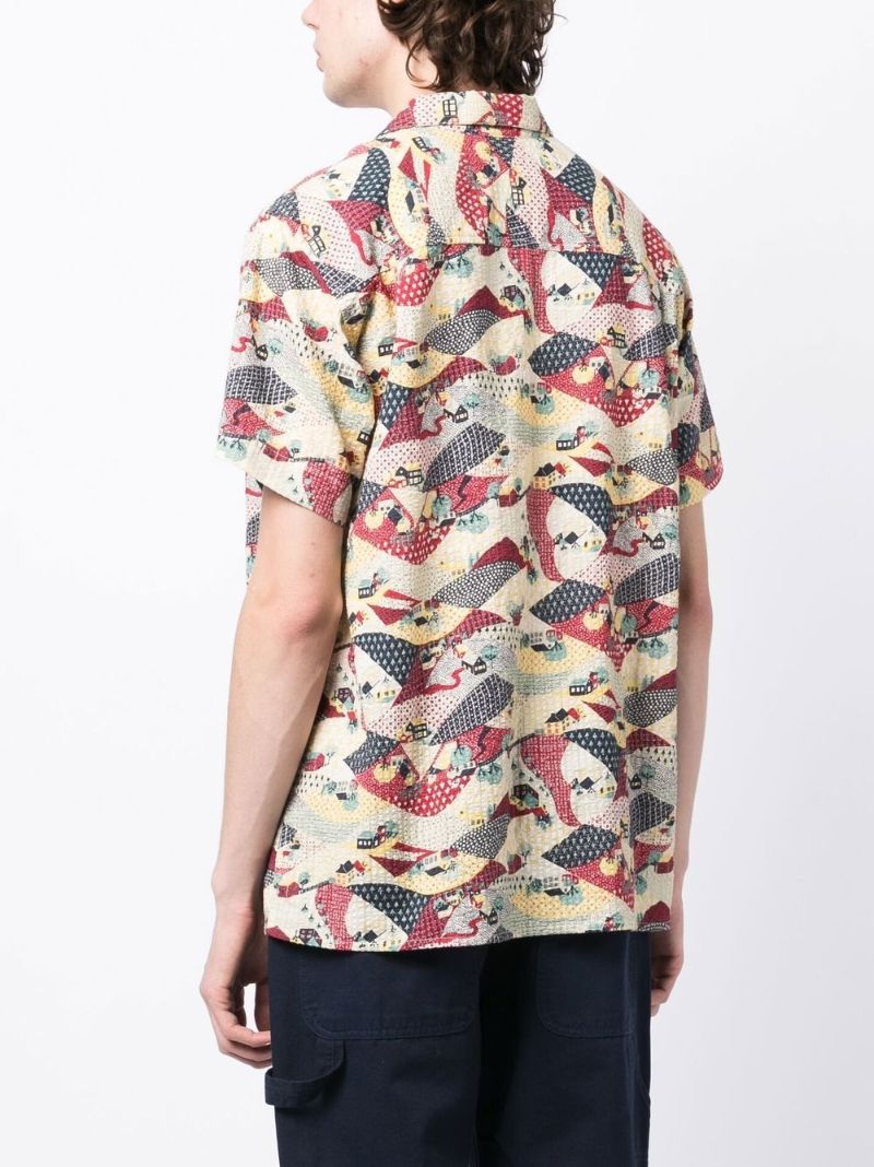 Red Malick Printed Seersucker Shirt