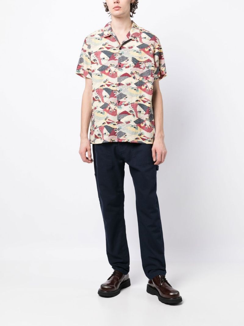 Red Malick Printed Seersucker Shirt