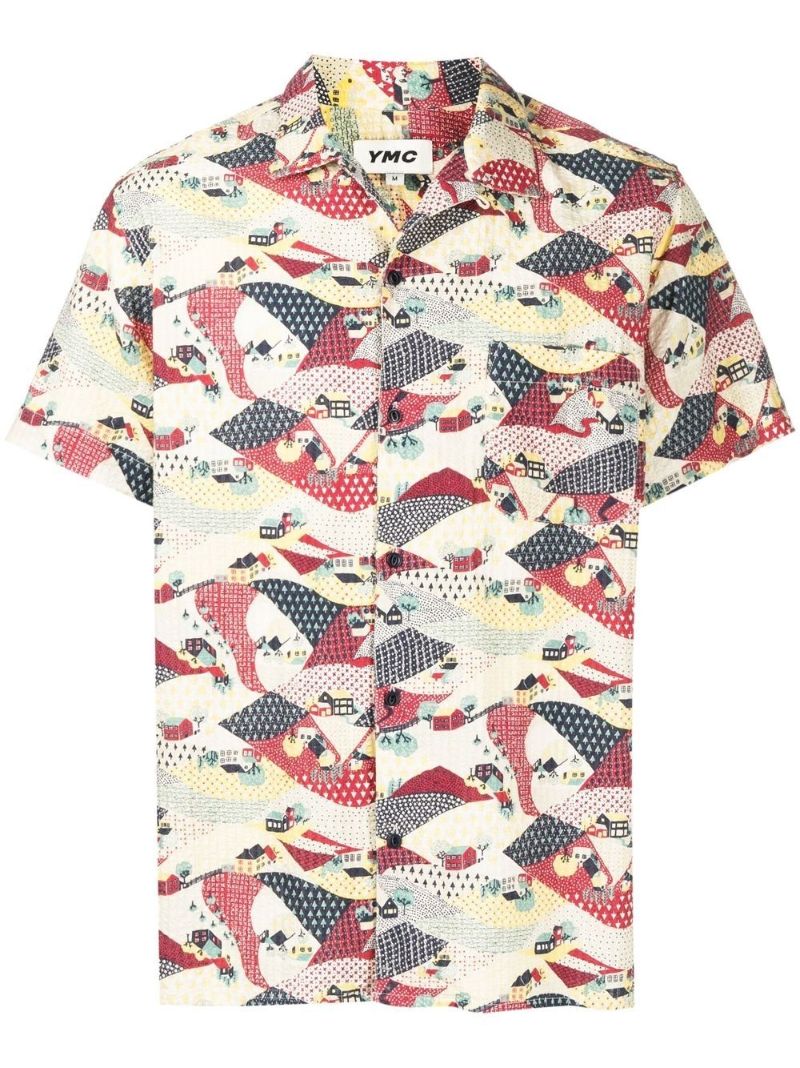 Red Malick Printed Seersucker Shirt
