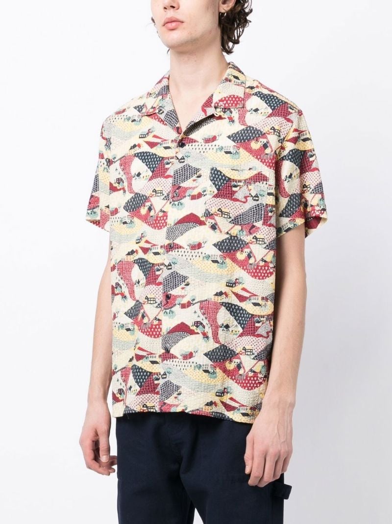 Red Malick Printed Seersucker Shirt