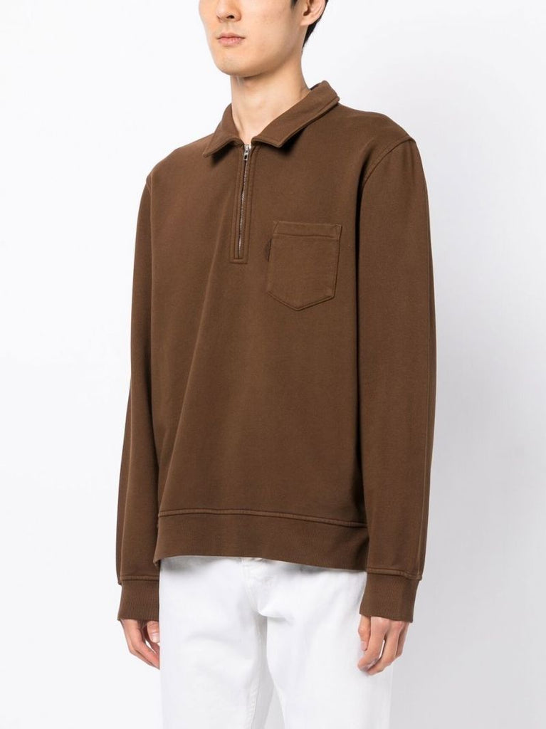 Brown Sugden Collared Sweatshirt