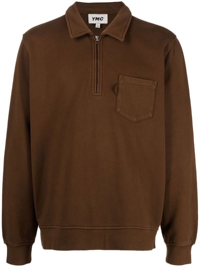 Brown Sugden Collared Sweatshirt