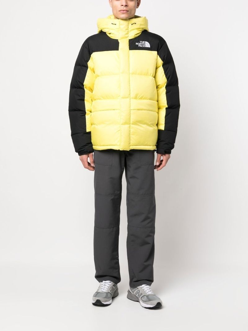 Yellow Embroidered-logo Padded Down Jacket