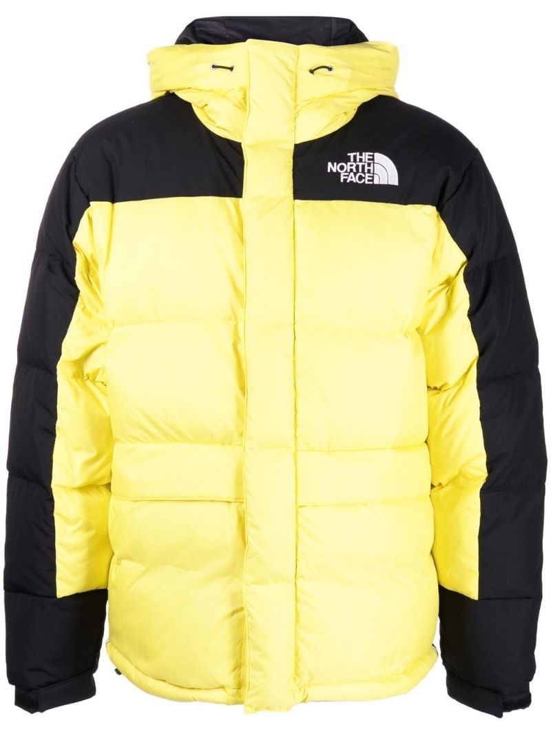 Yellow Embroidered-logo Padded Down Jacket