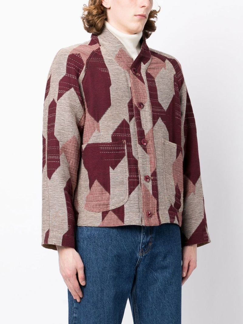Red Erkin Woven Patchwork Jacket