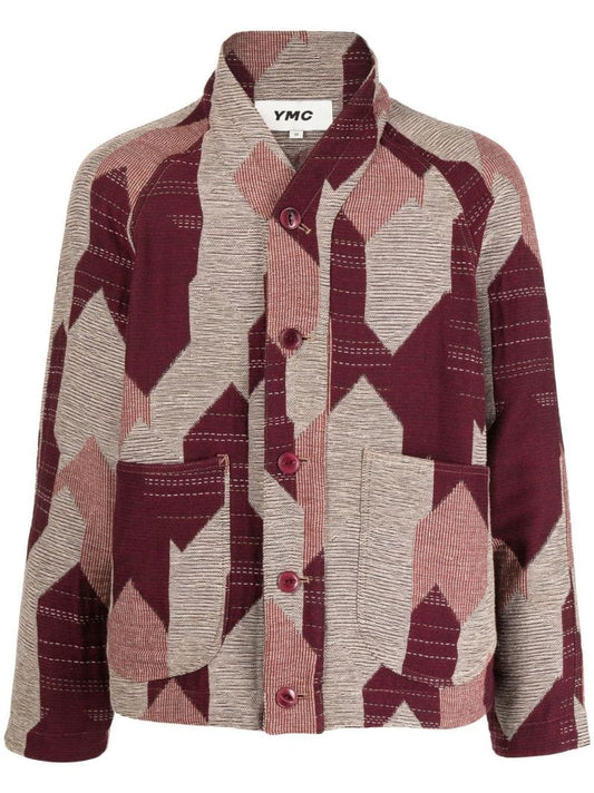 Red Erkin Woven Patchwork Jacket