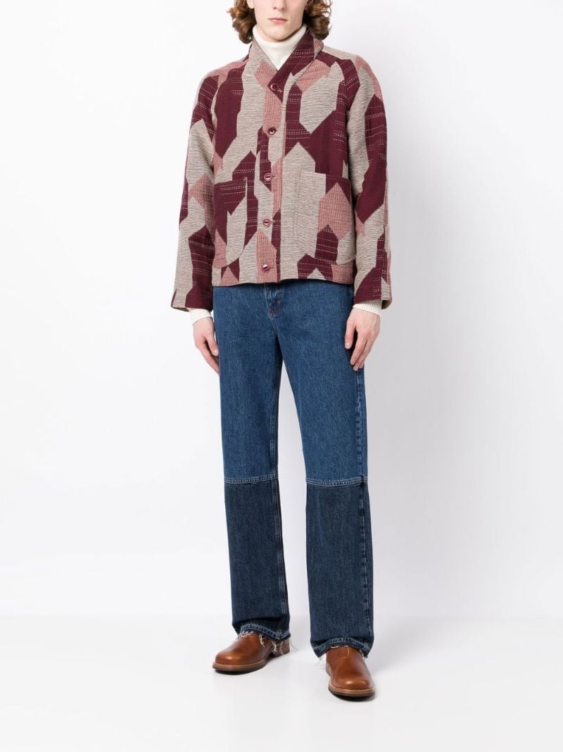 Red Erkin Woven Patchwork Jacket