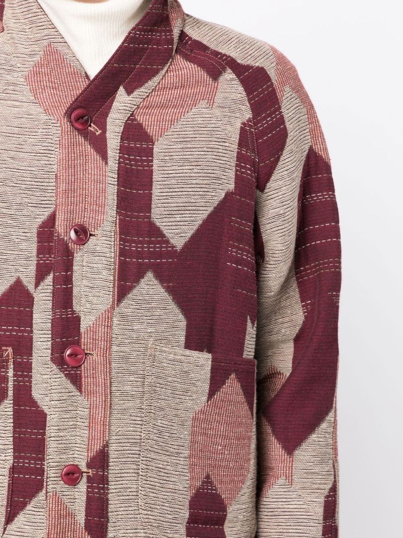 Red Erkin Woven Patchwork Jacket