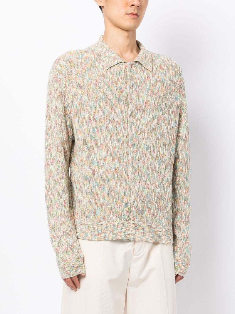 Yellow Rat Pack Slub Knit Cardigan
