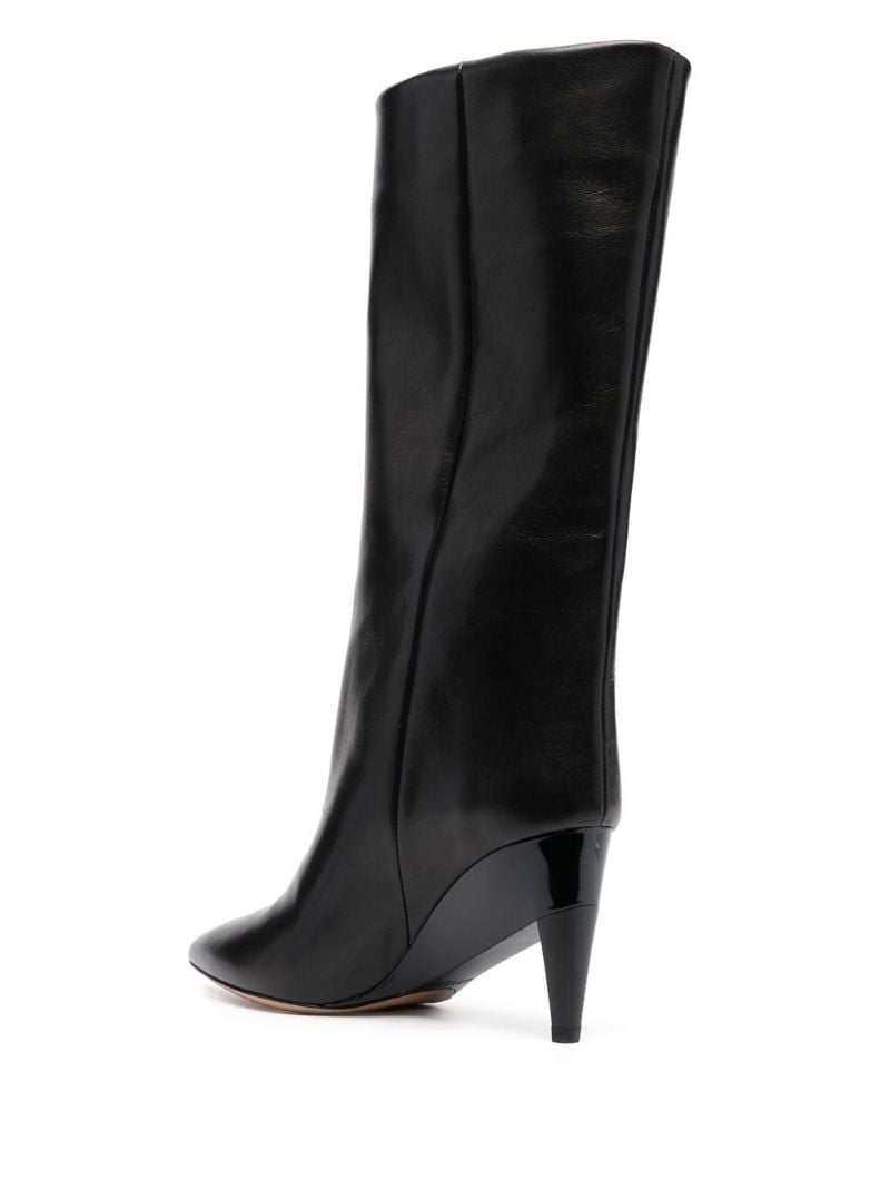 Black Leisel 85 Knee-high Leather Boots