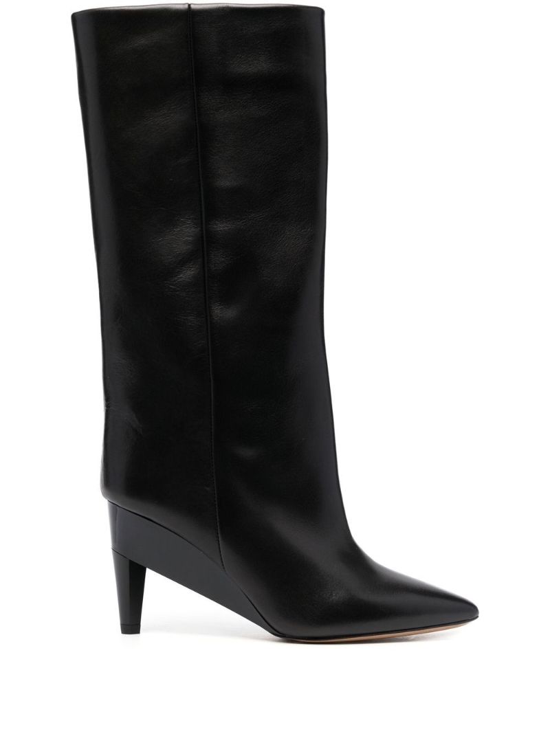 Black Leisel 85 Knee-high Leather Boots