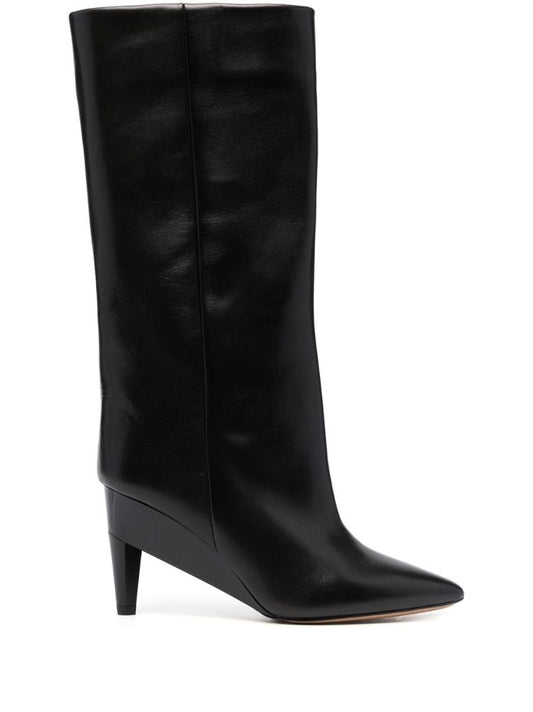 Black Leisel 85 Knee-high Leather Boots