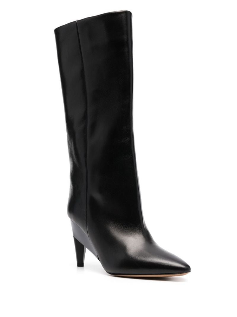 Black Leisel 85 Knee-high Leather Boots