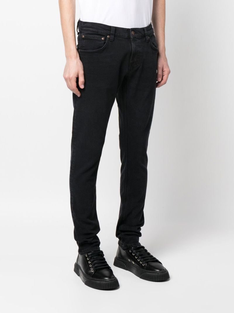 Black Tight Terry Slim-leg Jeans