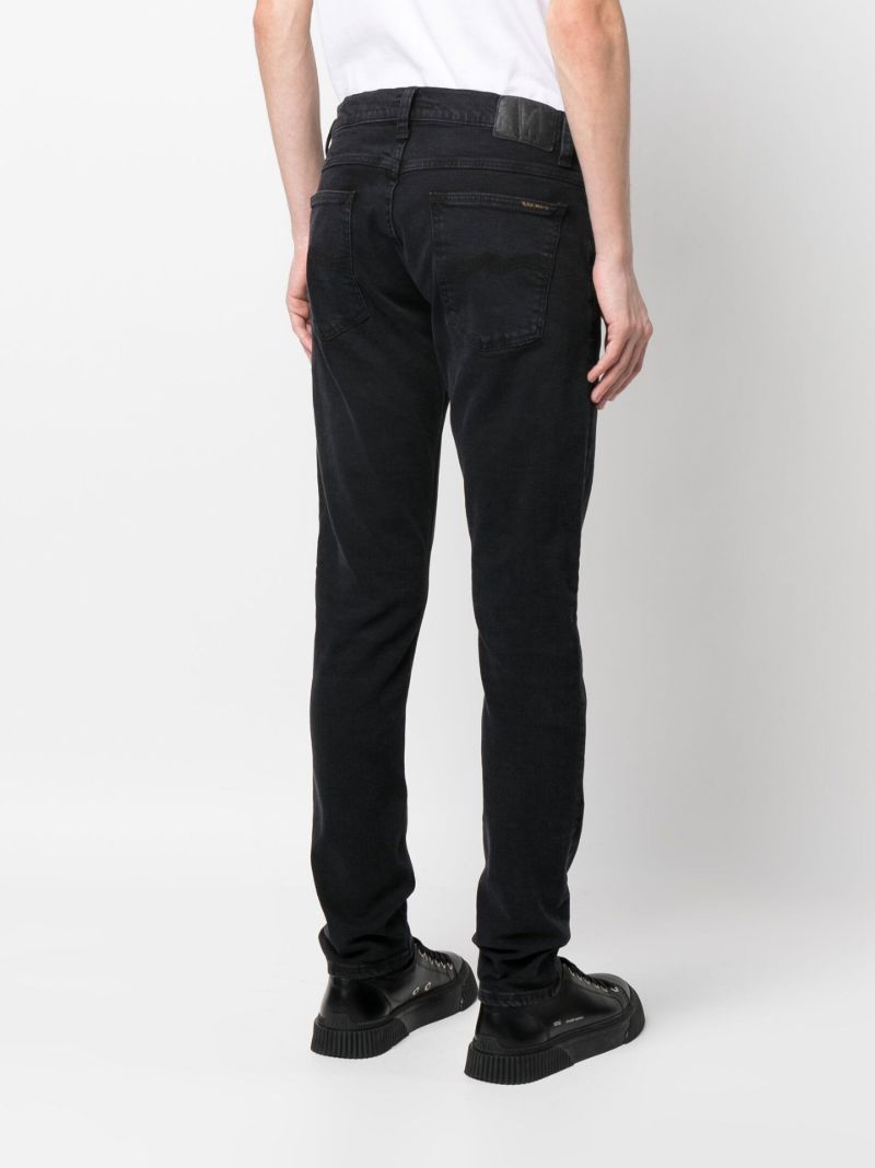 Black Tight Terry Slim-leg Jeans