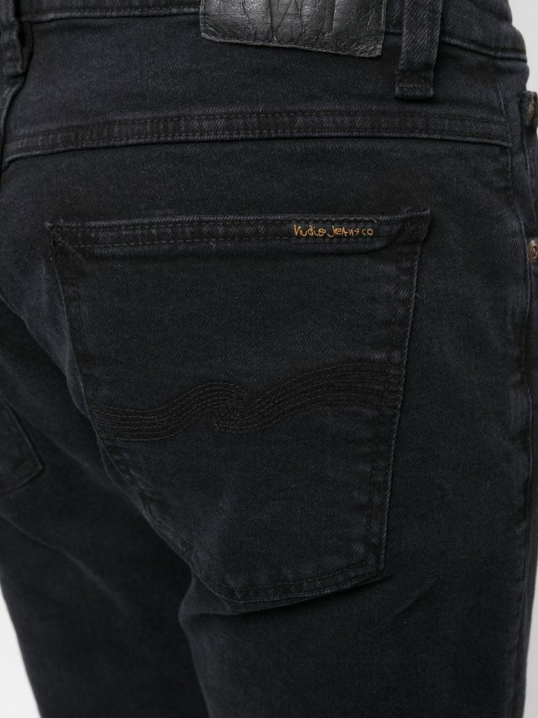 Black Tight Terry Slim-leg Jeans