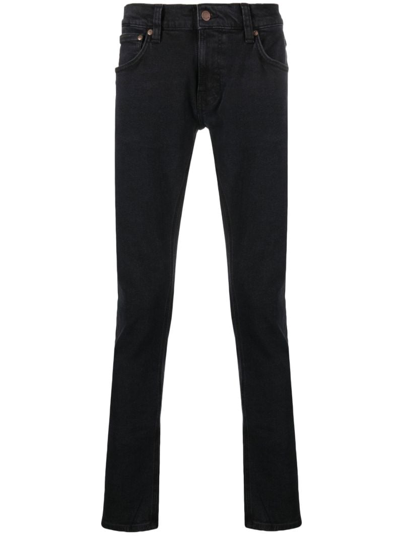 Black Tight Terry Slim-leg Jeans