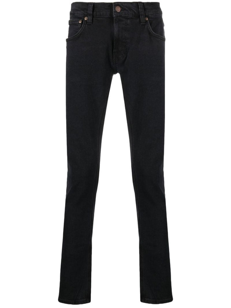 Black Tight Terry Slim-leg Jeans
