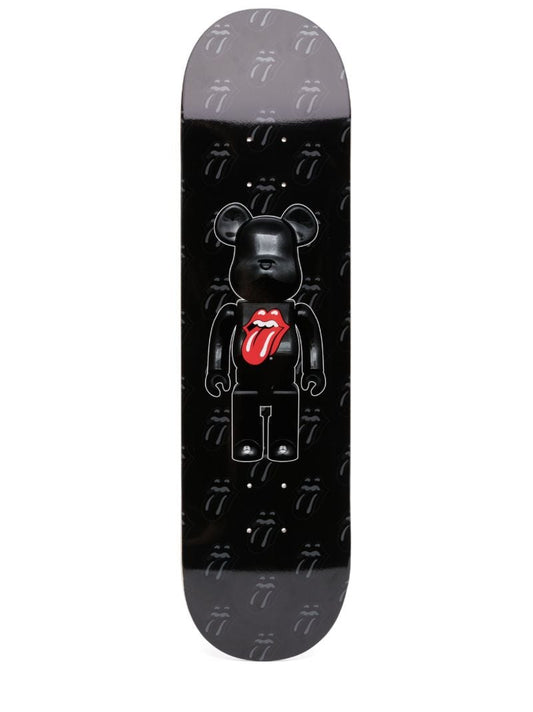 Black Be@rbrick Rolling Stones Skateboard