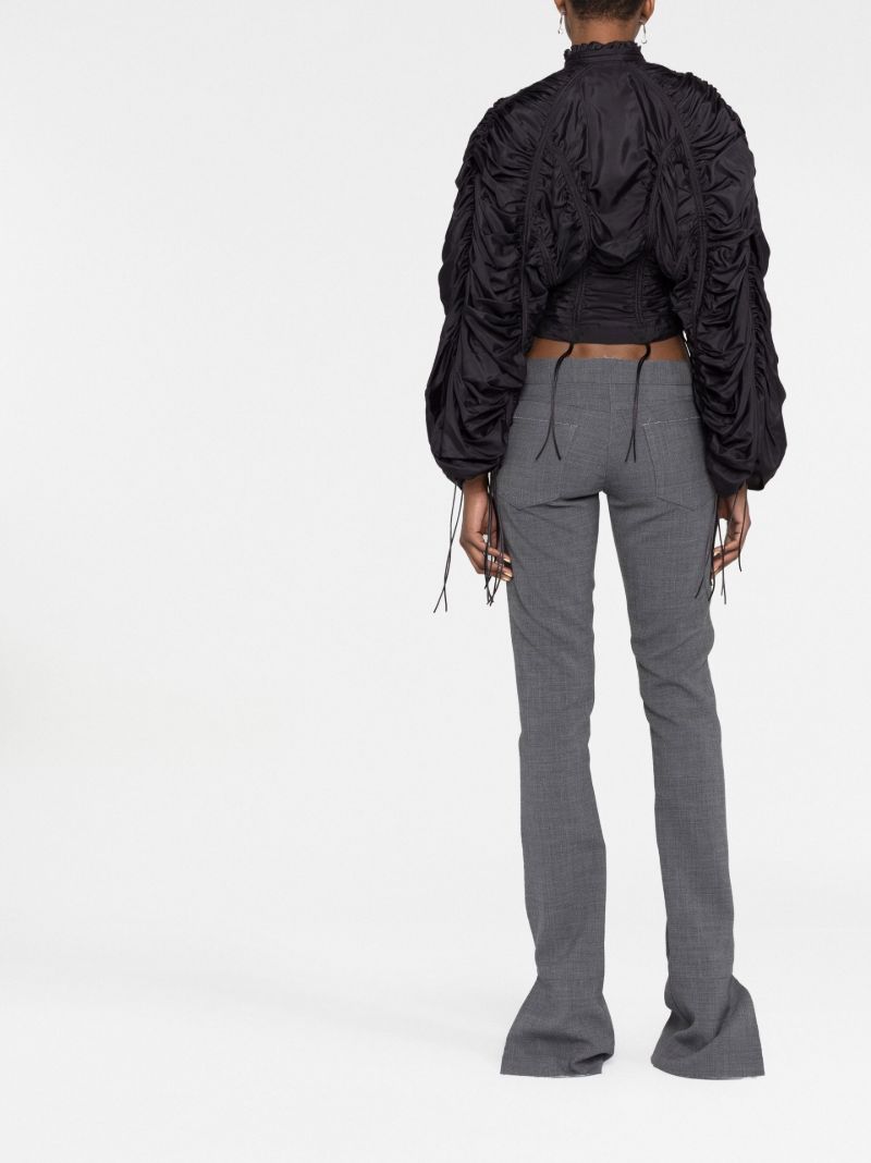 Black Draped Blouson Jacket