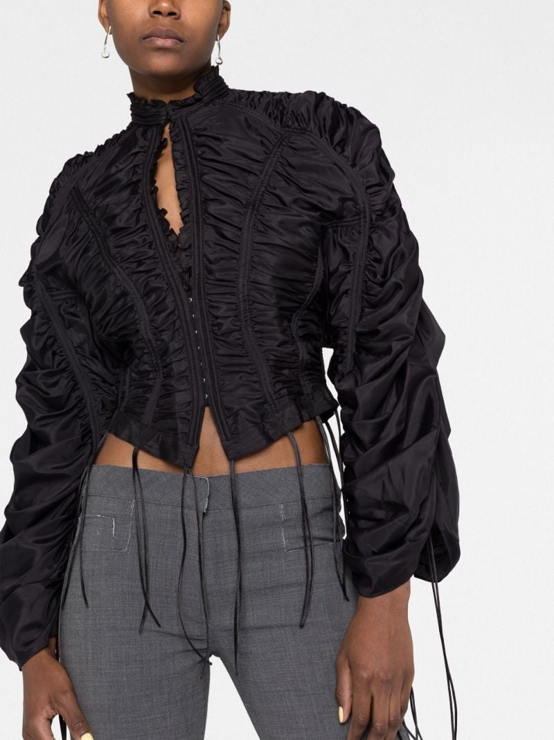 Black Draped Blouson Jacket
