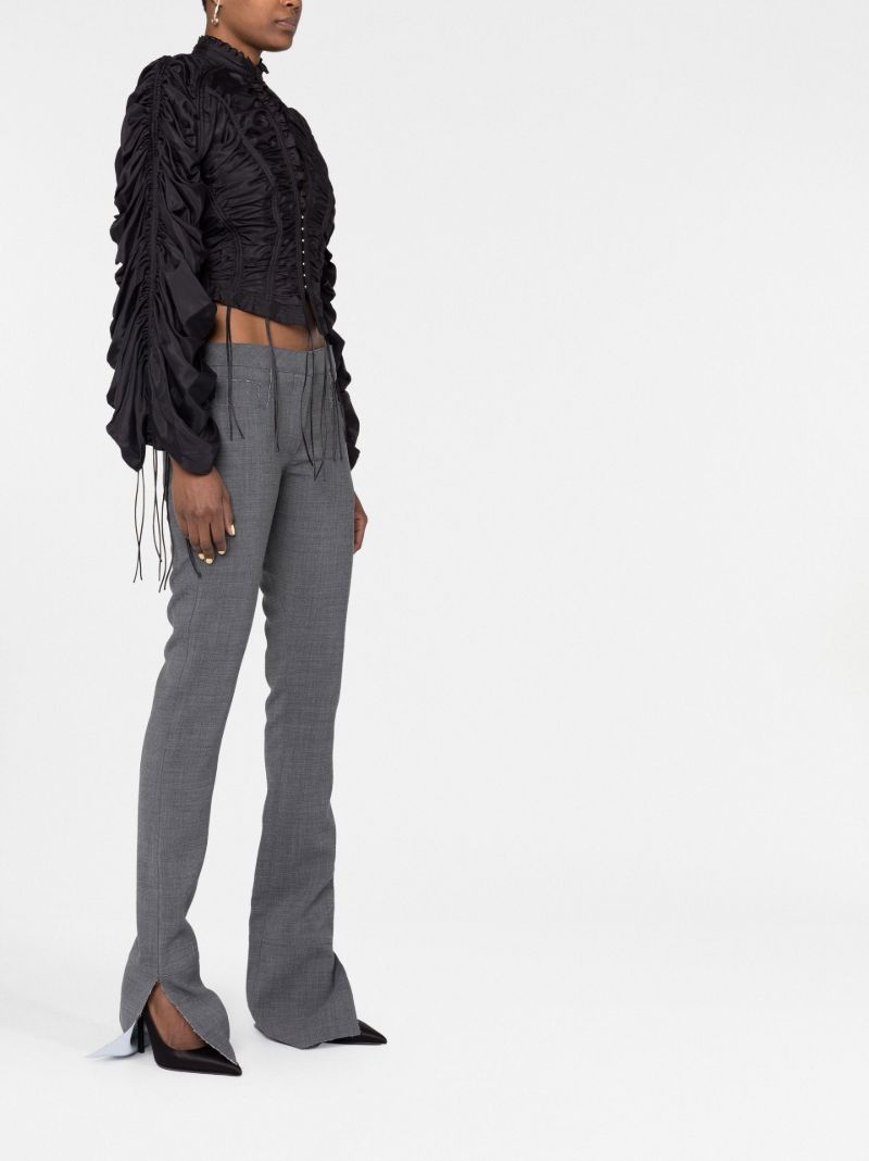 Black Draped Blouson Jacket