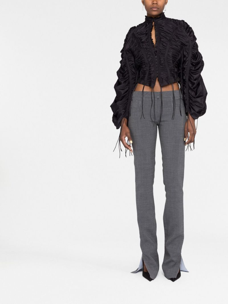 Black Draped Blouson Jacket